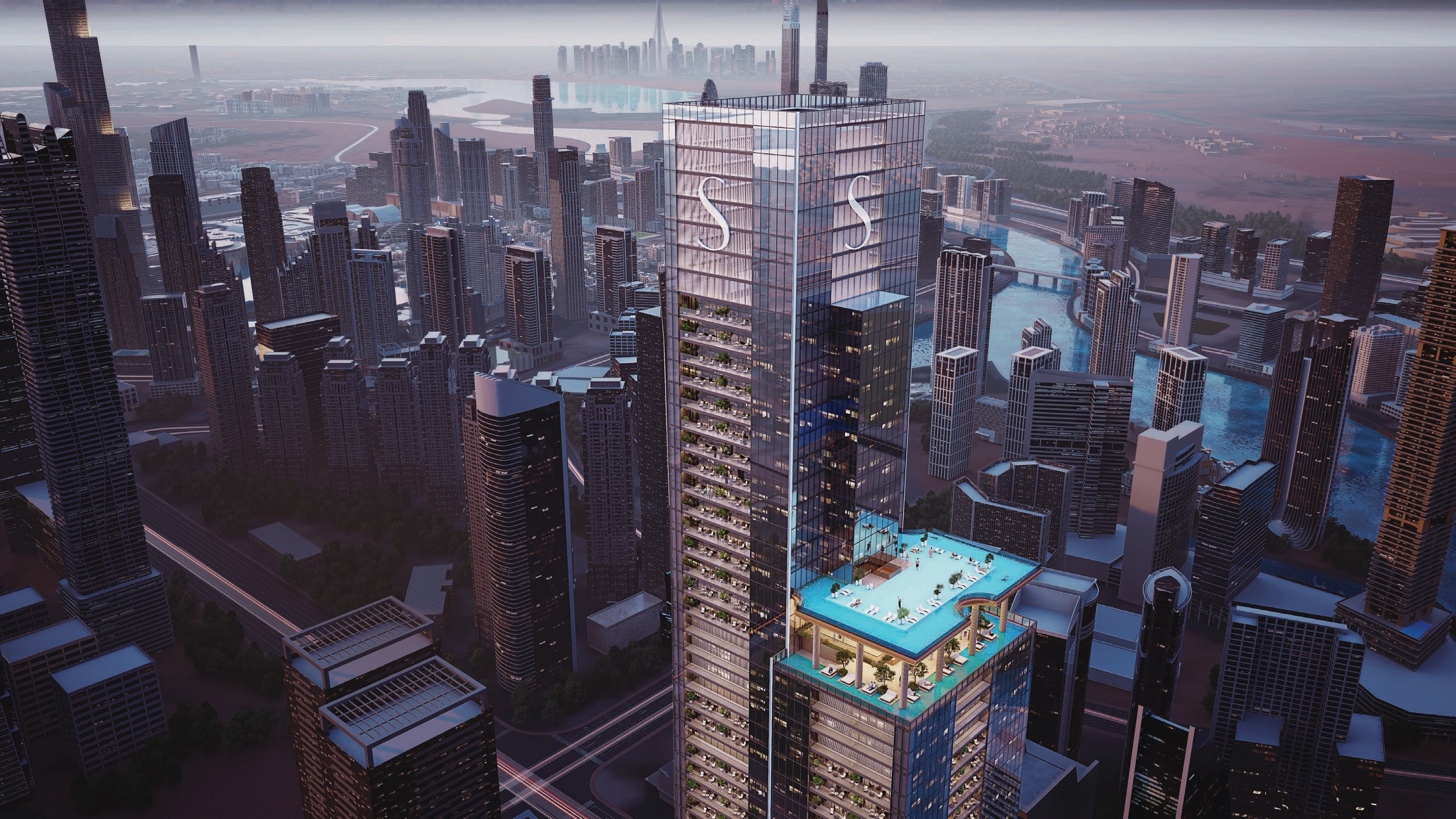 Sobha SkyParks Aerial View with Sky Pool